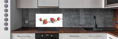 Cooker splashback Strawberries and water