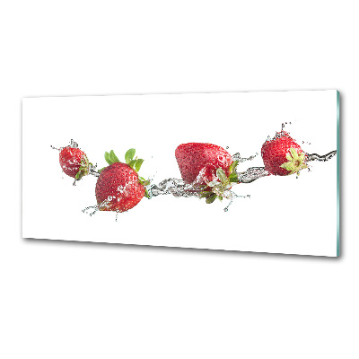 Cooker splashback Strawberries and water