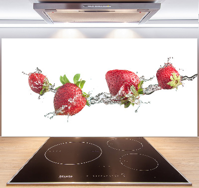 Cooker splashback Strawberries and water