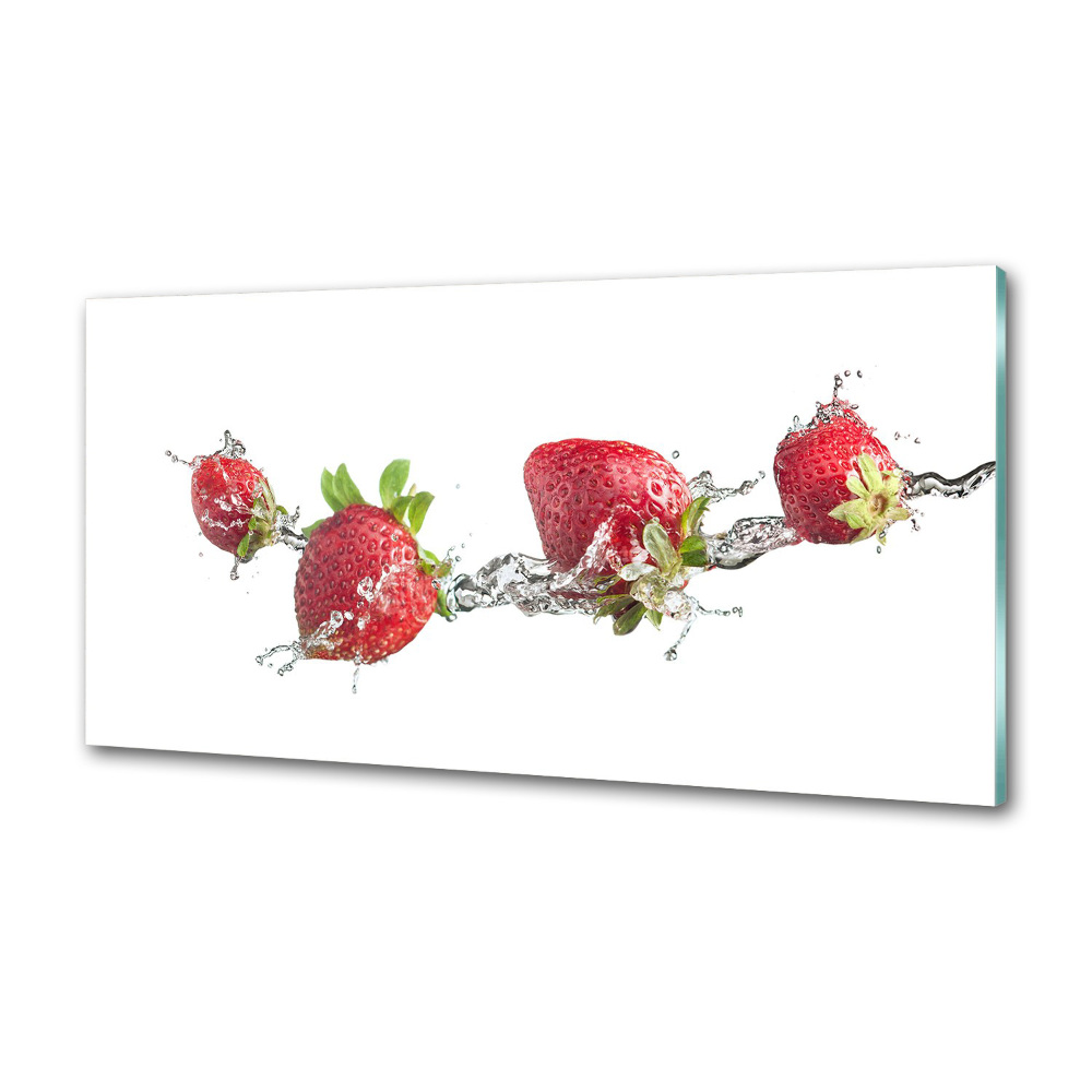 Cooker splashback Strawberries and water