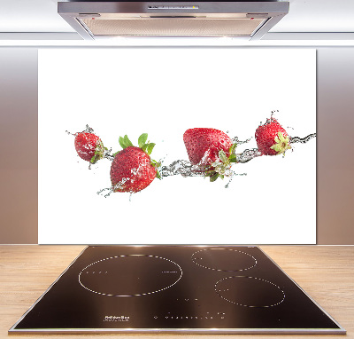 Cooker splashback Strawberries and water