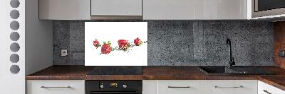 Cooker splashback Strawberries and water