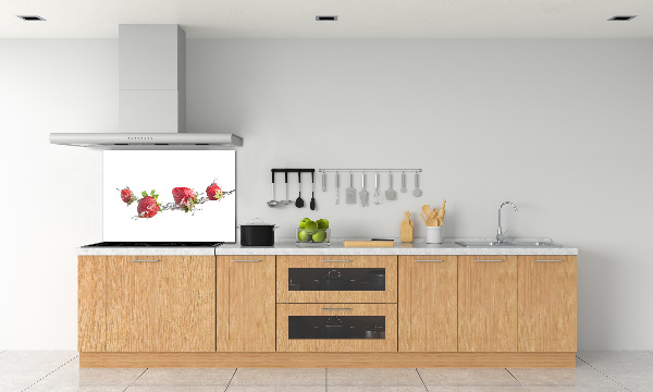 Cooker splashback Strawberries and water