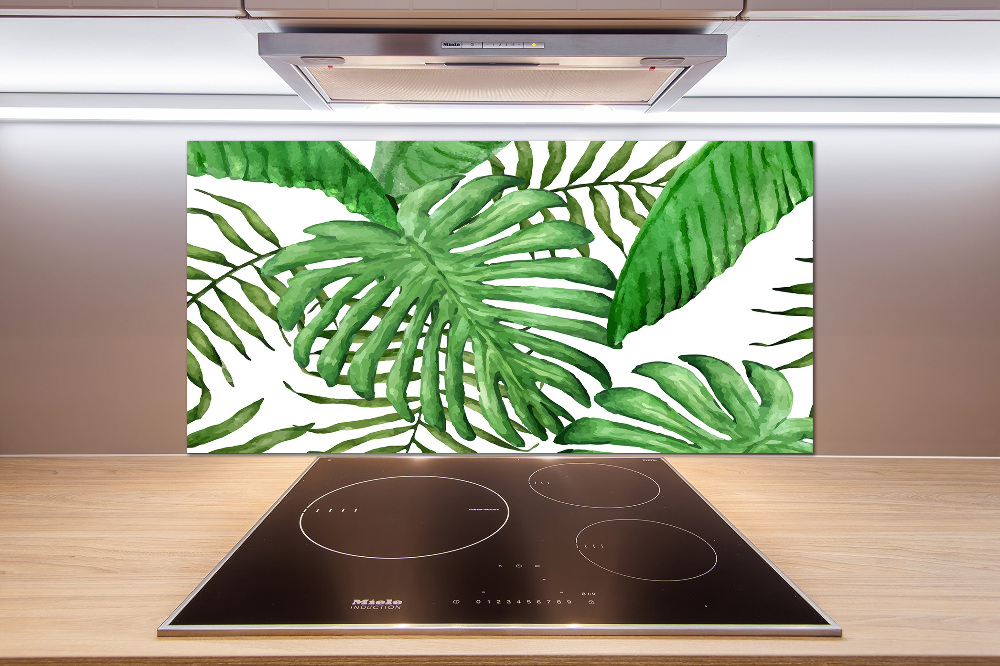 Cooker splashback Tropical leaves