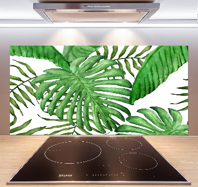 Cooker splashback Tropical leaves