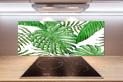 Cooker splashback Tropical leaves