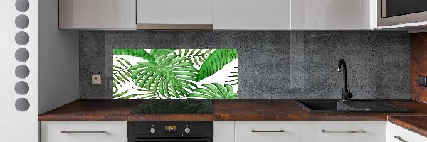 Cooker splashback Tropical leaves