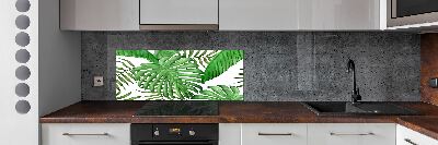 Cooker splashback Tropical leaves