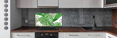 Cooker splashback Tropical leaves