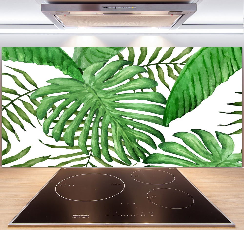 Cooker splashback Tropical leaves