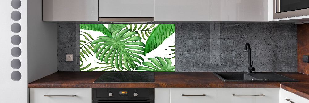 Cooker splashback Tropical leaves