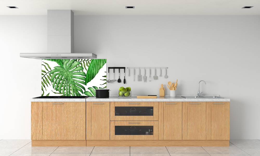 Cooker splashback Tropical leaves