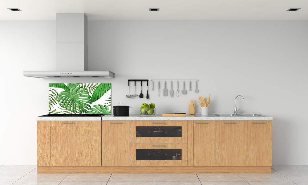 Cooker splashback Tropical leaves