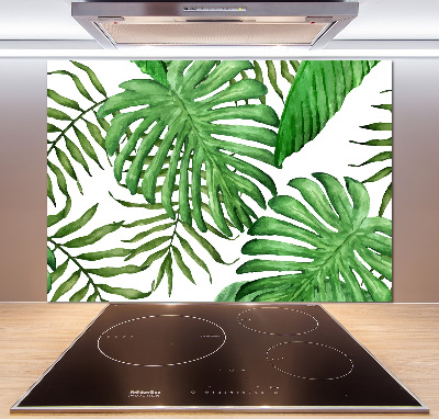 Cooker splashback Tropical leaves