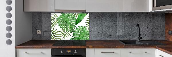 Cooker splashback Tropical leaves