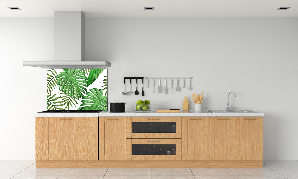 Cooker splashback Tropical leaves