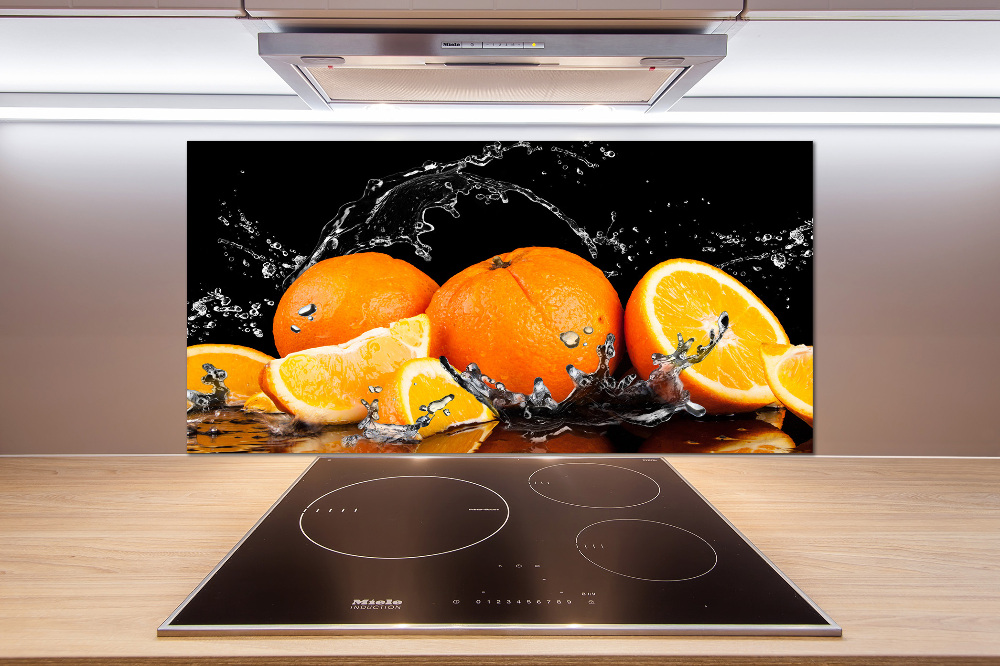 Cooker splashback Oranges and water