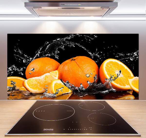 Cooker splashback Oranges and water