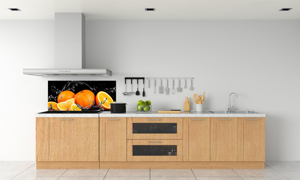 Cooker splashback Oranges and water