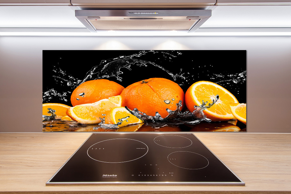 Cooker splashback Oranges and water