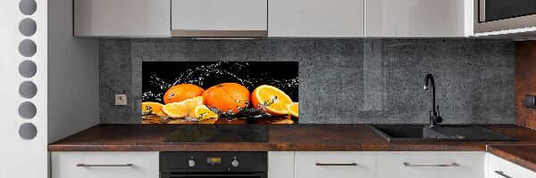 Cooker splashback Oranges and water