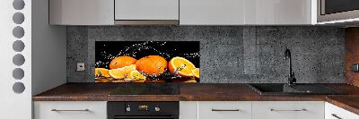 Cooker splashback Oranges and water