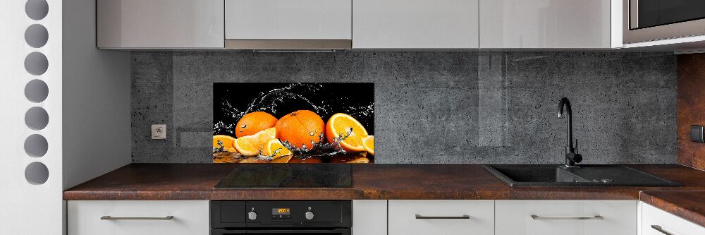 Cooker splashback Oranges and water