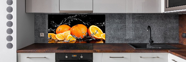 Cooker splashback Oranges and water