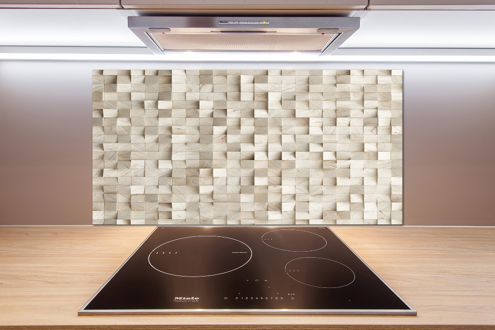 Cooker splashback Wooden cubes