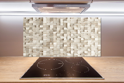 Cooker splashback Wooden cubes