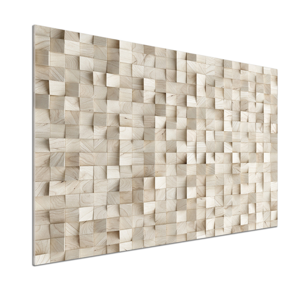 Cooker splashback Wooden cubes