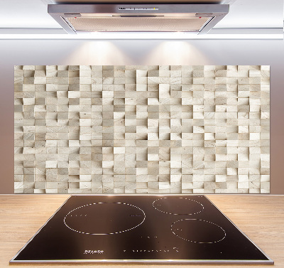 Cooker splashback Wooden cubes