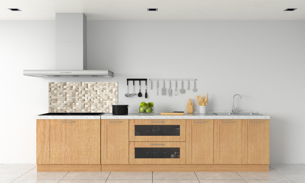 Cooker splashback Wooden cubes