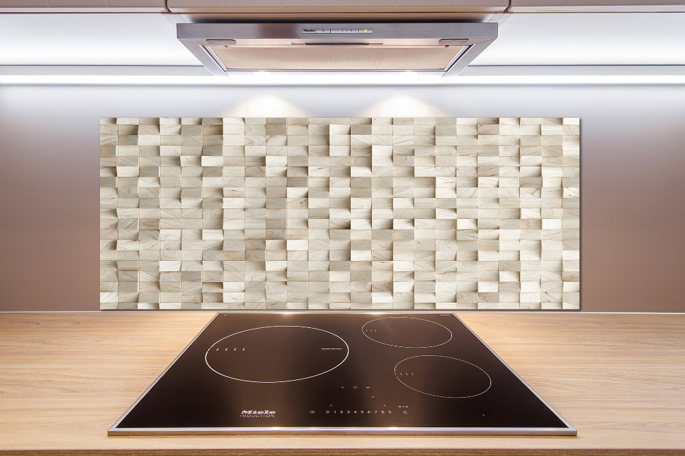 Cooker splashback Wooden cubes