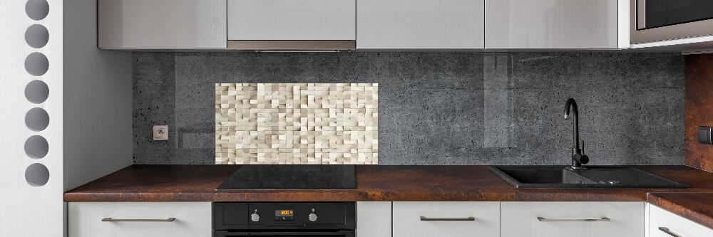 Cooker splashback Wooden cubes