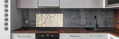 Cooker splashback Wooden cubes