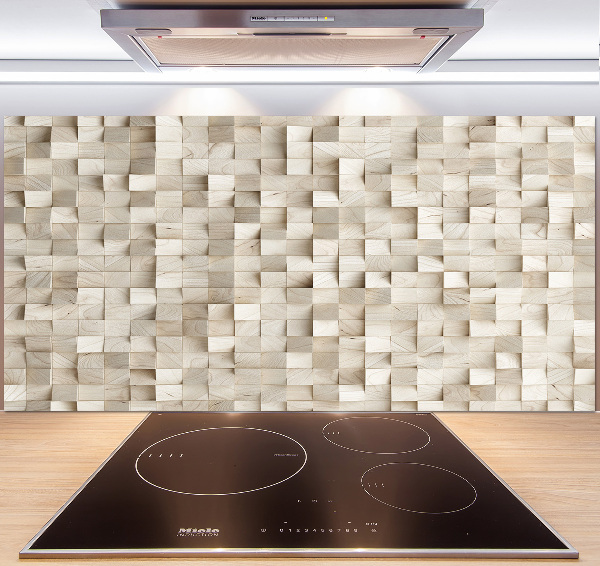 Cooker splashback Wooden cubes