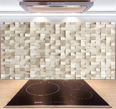 Cooker splashback Wooden cubes