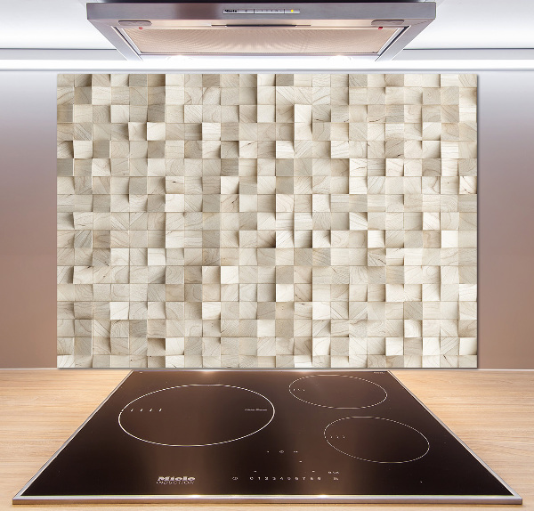 Cooker splashback Wooden cubes