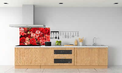 Kitchen splashback Red flowers