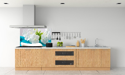 Kitchen splashback White spa flowers