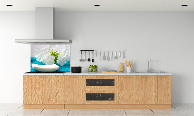 Kitchen splashback White spa flowers