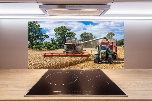 Cooker splashback Harvester and tractor