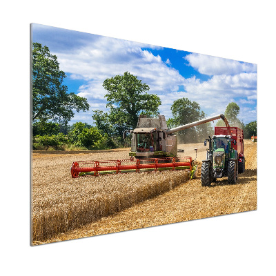 Cooker splashback Harvester and tractor