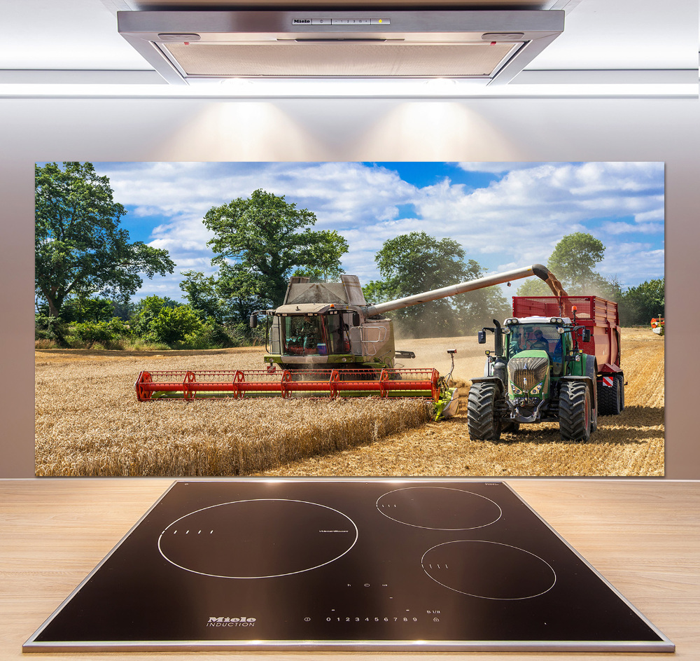 Cooker splashback Harvester and tractor