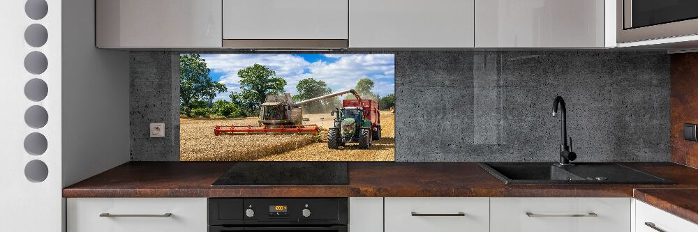 Cooker splashback Harvester and tractor