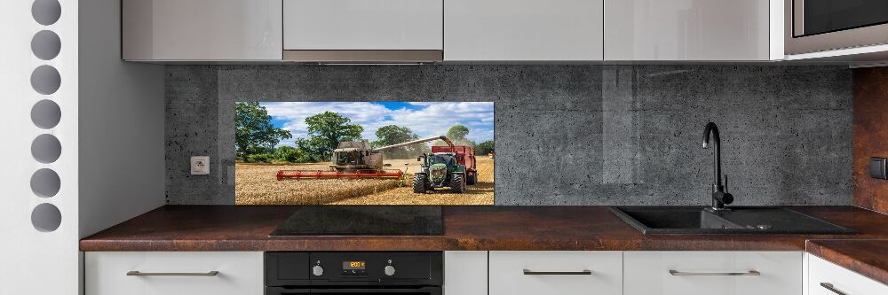 Cooker splashback Harvester and tractor