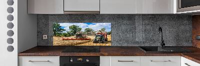 Cooker splashback Harvester and tractor