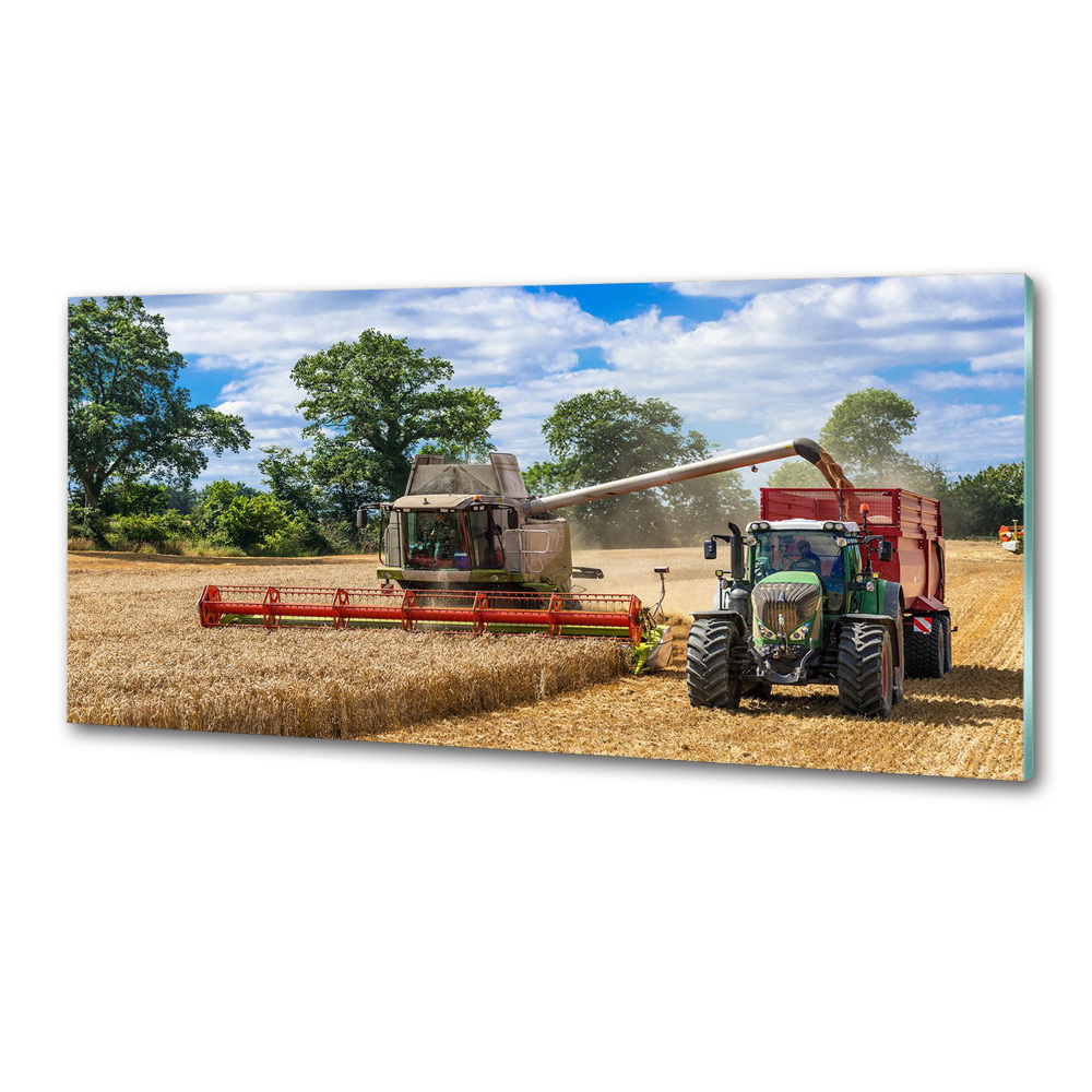 Cooker splashback Harvester and tractor