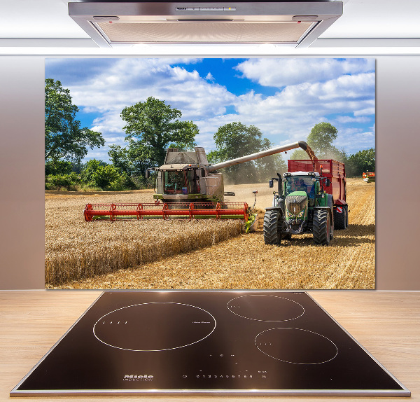 Cooker splashback Harvester and tractor